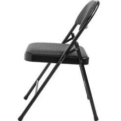 Fabric Padded Basics Steel Folding Chairs (4 Pack)