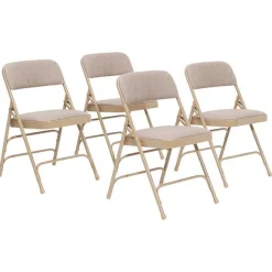 Fabric Padded Folding Chairs Triple Braced 2300 (4 Pack)