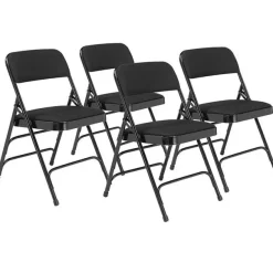 Fabric Padded Folding Chairs Triple Braced 2300 (4 Pack)