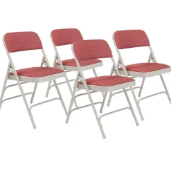 Fabric Padded Folding Chairs Triple Braced 2300 (4 Pack)
