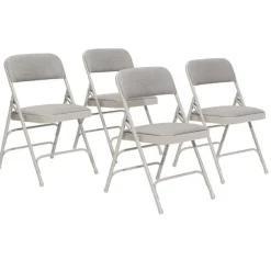 Fabric Padded Folding Chairs Triple Braced 2300 (4 Pack)