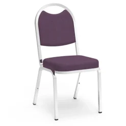 Fabric Padded Stack Chair with Round Back and Crown Seat