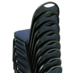 Fabric Padded Stack Chair with Round Back and Crown Seat