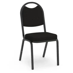 Fabric Padded Stack Chair with Round Back and Crown Seat