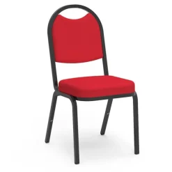 Fabric Padded Stack Chair with Round Back and Crown Seat