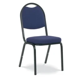 Fabric Padded Stack Chair with Round Back and Crown Seat