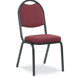 Fabric Padded Stack Chair with Round Back and Crown Seat
