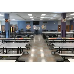 19F Mobile Bench Cafeteria Tables