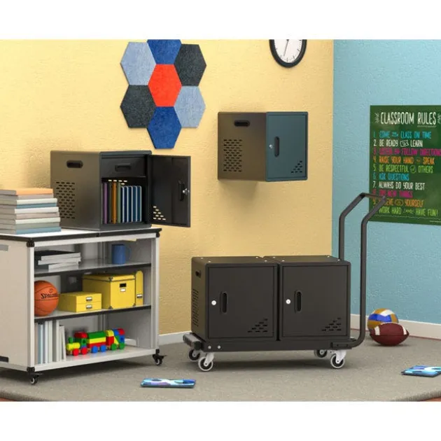 Four Modular Charging Cabinets & Double Dolly w/ Handle Bundle