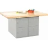 Four-Station Steel Workbenches with Locker Base