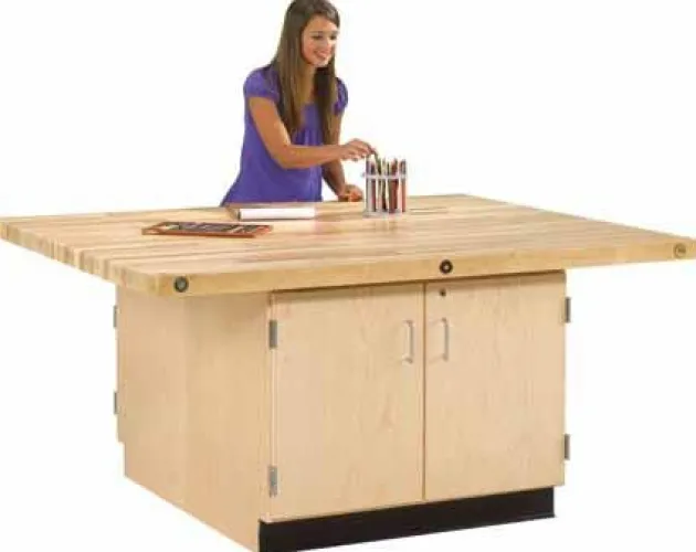 Four-Station Workbench w/ Cabinet