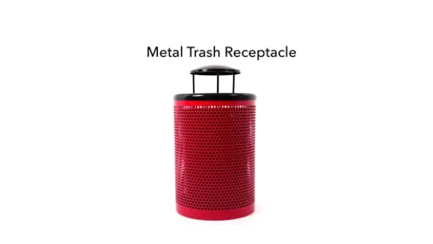 32 Gallon Outdoor Metal Trash Receptacle Kit w/ Lid & Liner
