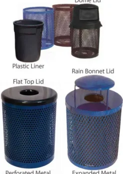 55 Gallon Outdoor Metal Trash Receptacles