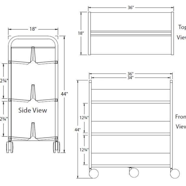 Gorilla Book Truck (6 Sloping Shelves)