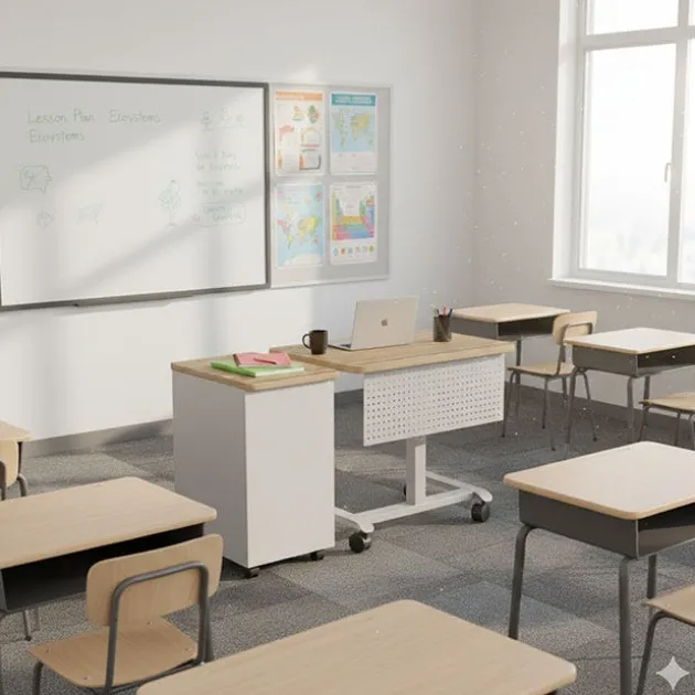 Grow & Roll Teacher Desk & Avid File Cabinet Package