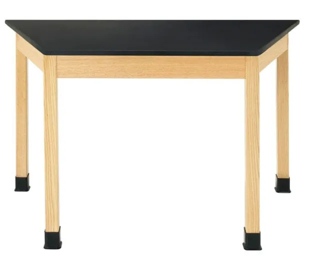 Hardwood Science Lab Table - ChemGuard 60''x 30'' x 30'' Trapezoid (Maple)