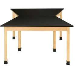 Hardwood Science Lab Table - Laminate 60'' x 24'' x 30'' Trapezoid (Maple)