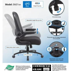 Heavy Duty Flip-Arm Mesh Task Chair