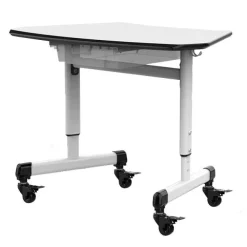 Height Adjustable Trapezoid Student Desk with Drawer
