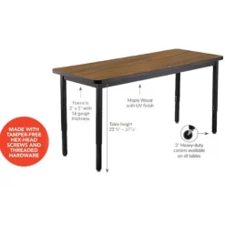 Height Adjustable Utility Table with Laminate Top (30'' x 60'' Rectangle)