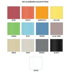 Hex Glass Markerboard (18" x 21")