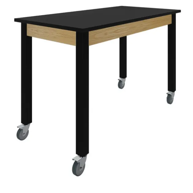 36” H Hybrid Steel Table w/ Epoxy Top & Casters (60” W x 24” D)
