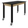 30” H Hybrid Steel Table w/ Epoxy Top & Casters (60” W x 24” D)