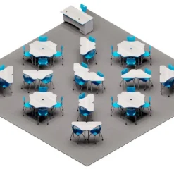 Hierarchy Boomerang Classroom Desk Package Set