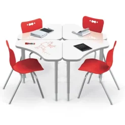 Hierarchy Boomerang Snap Desk with Dry Erase Top