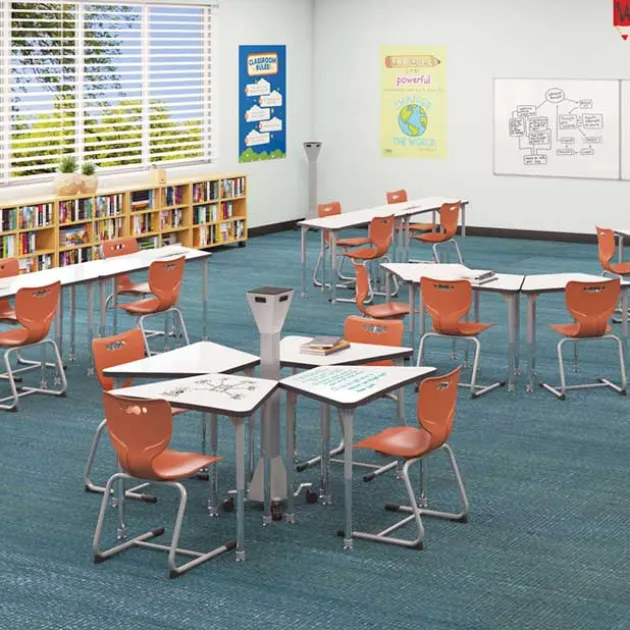 Hierarchy Porcelain Steel Dry Erase Desks