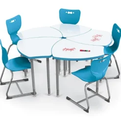 Hierarchy Shapes Desks with Dry Erase Top