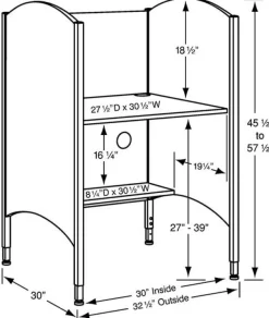 Hi-Lo Adjustable Height School Library Computer Carrel