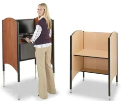 Hi-Lo Adjustable Height School Library Computer Carrel