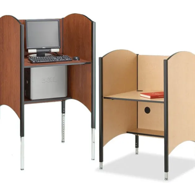 Hi-Lo Adjustable Height School Library Computer Carrel