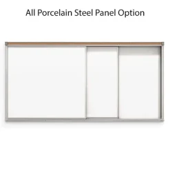 Horizontal Sliding Whiteboard w/ 2 Tracks & 2 Panels (4’ H x 8’ W)