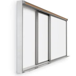 Horizontal Sliding Whiteboard w/ 2 Tracks & 2 Panels (4’ H x 8’ W)