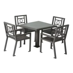 Huntington Outdoor Square Table and Four Chair Set