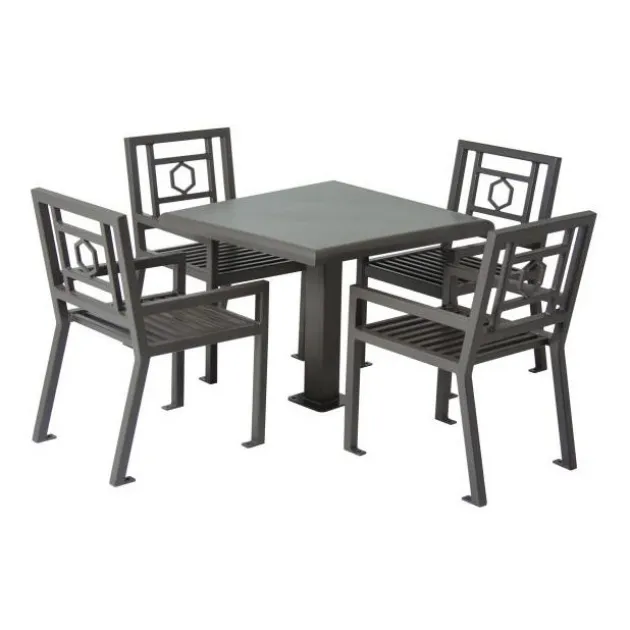 Huntington Outdoor Square Table and Four Chair Set