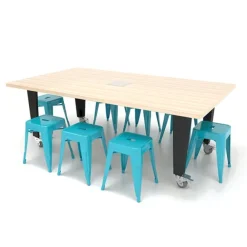 IDEA Island Makerspace Tables with Metal Stools