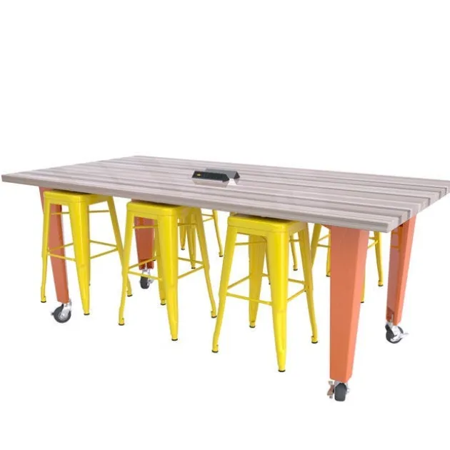 IDEA Island Makerspace Tables with Metal Stools