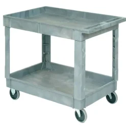 Industrial-Strength Gray Utility Cart w/ 2 Shelves & 5" Casters - 40"L x 26"W x 33"H