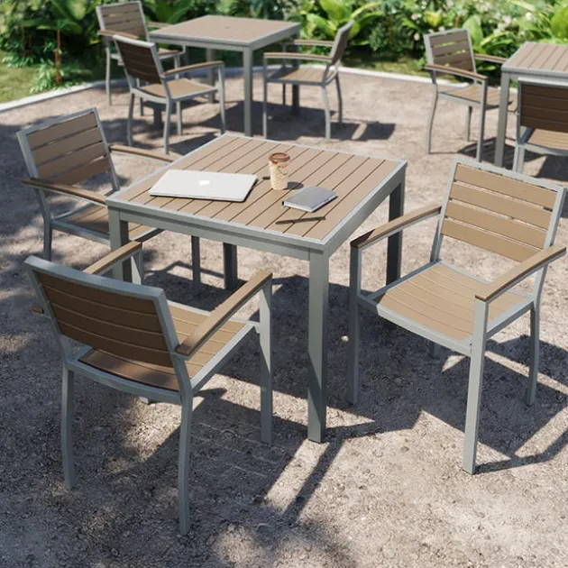 Ivy Series Square Outdoor Table Set w/ 4 Chairs