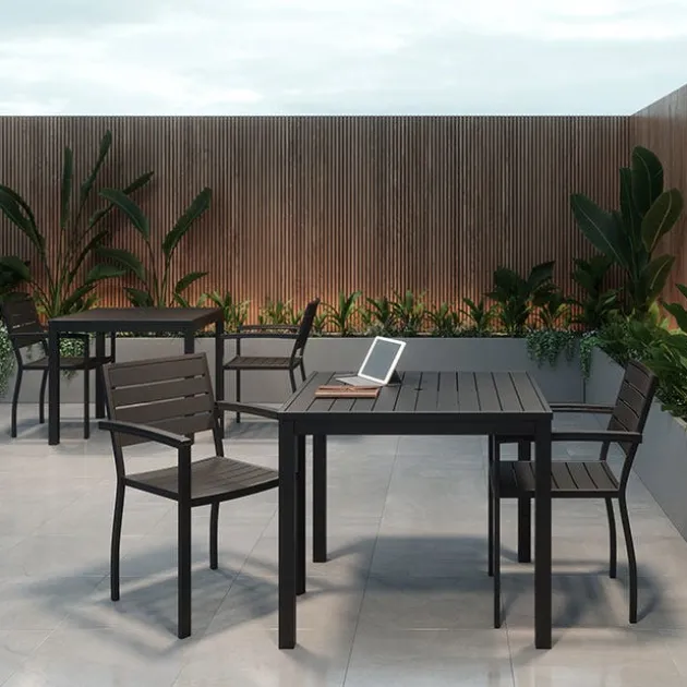 Ivy Series Square Outdoor Table Set w/ 4 Chairs