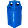 Kaleidoscope Outdoor 36-Gallon Recycle Receptacle w/ Blue Gloss Finish