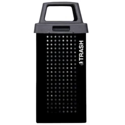 Kaleidoscope Outdoor 36-Gallon Trash Receptacle w/ Black Gloss Finish