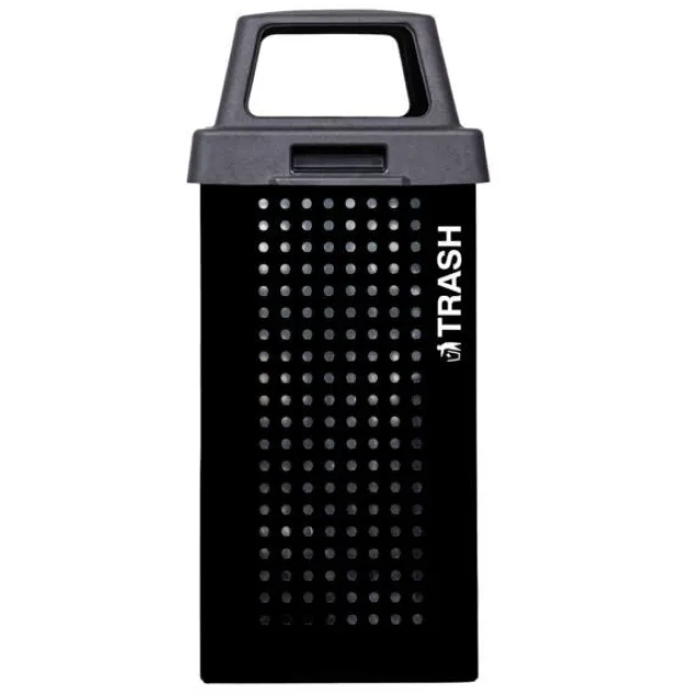 Kaleidoscope Outdoor 36-Gallon Trash Receptacle w/ Black Gloss Finish