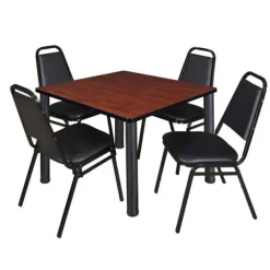Kee Cafe Table and Vinyl Stack Chairs