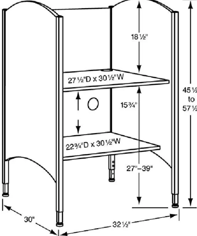 Kiosk with Printer Shelf and CPU Holder
