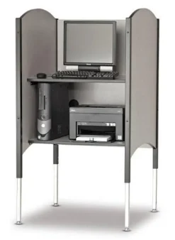 Kiosk with Printer Shelf and CPU Holder
