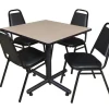 Kobe Base Cafe Table and Four Vinyl Stacker Chairs by Regency